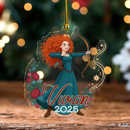 Discover Custom Merida Christmas Ornament, Christmas Ornament,Disney Princess Xmas Ornament,Princess Merida Birthday Girl Gift,Merida Ornament UN4T13