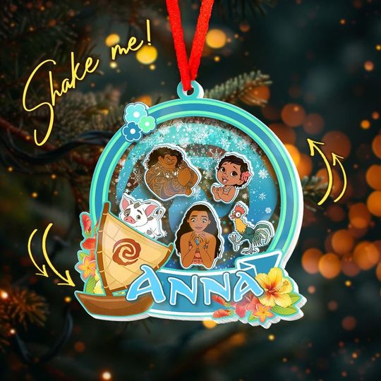 Discover Custom Moana Christmas Ornament Shaker/Disney Princess Moana xmas Ornament/Personalized Christmas Ornament/Disney Christmas ornament OHXC10
