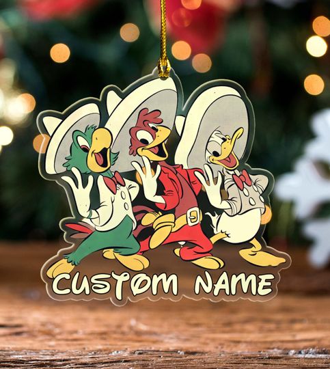 Discover Custom Disney The Three Caballeros Ornament, Donald Duck Panchito Jos Ornament, Disneyworld Epcot Disneyland Family Matching 2025 UM2J25