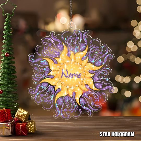Discover Disney Tangled Sunshine Ornament, Tangled Sun Crystal Decoration, Rapunzel Kingdom Sun Ornament OHXV07