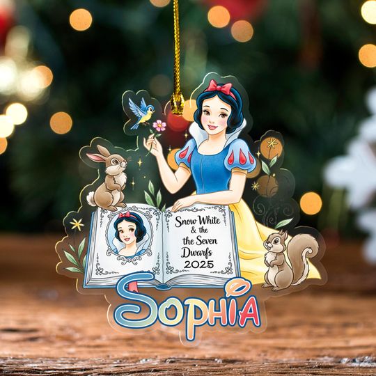 Snow White Princess Christmas Acrylic Ornament, Custom Christmas Ornaments
