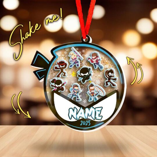 Discover Personalized Ninja Kidz Shaker Ornament, Ninja Kidz Christmas Ornament, Baby Girl Ninja Kidz Christmas Ornament, Ninja Kidz Ornament SLZO09