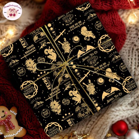The Night Court Velaris Wrapping Paper, Christmas Acotar Wrapping Gifts, City Of Starlight Holiday, Sarah J Maas, Bookish, Book Lover Paper