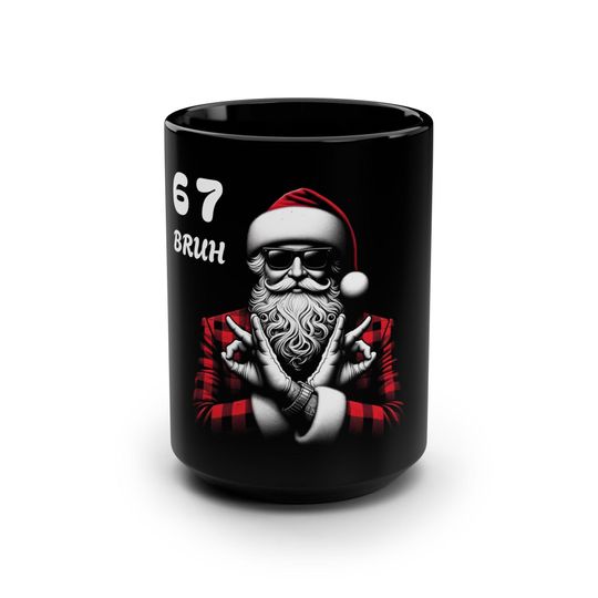 Discover Sturdy Ceramic Mug Coffee Cup Urban Santa Swag Art Print Hipster Christmas Graphic 67 Six Seven Bruh
