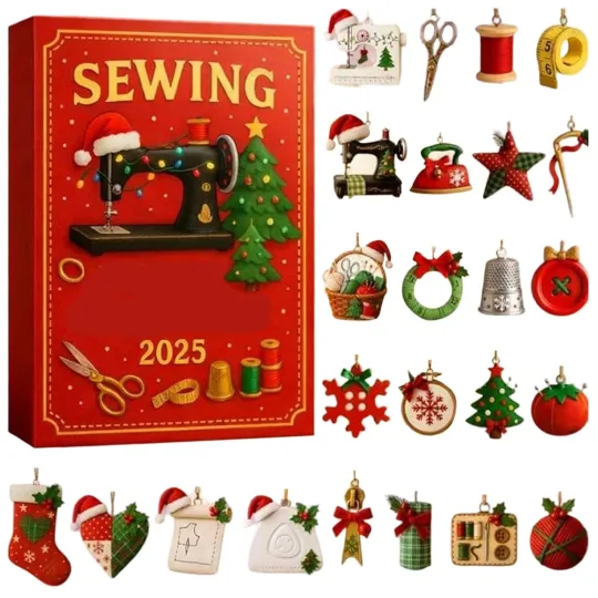 Discover 2025 Sewing Advent Calendar, 2D Flat Sewing Accessories, Christmas for Kids