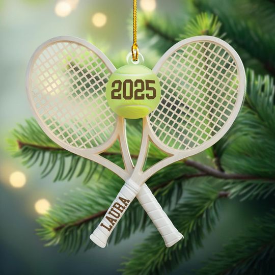 Discover Personalized Tennis Ornament 2025, Christmas Sports Keepsake, Tennis Player Gift, Custom Tennis, Tennis Coach Decor