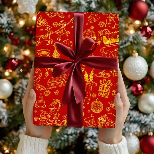 Discover Disneyland Toy Story Pattern Xmas Wrapping Paper, Woody Jessie Buzz Lightyear Wrapping, Bo Peep Christmas Gifts, Family Matching 2025 Paper