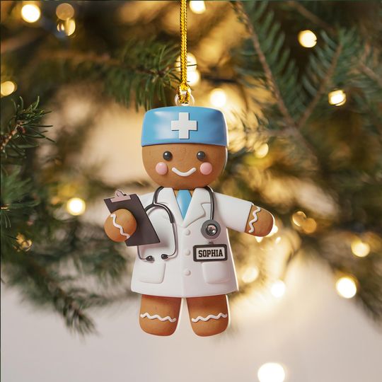 Discover Personalized Gingerbread Healthcare Worker Ornament - Medical, Eye Doctor, Nurse Christmas Gift