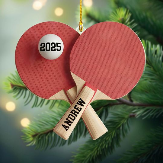 Discover Personalized Ping Pong Acrylic Ornament, Christmas Hanging Decor, Table Tennis Fan Gift