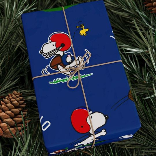 Discover Buffalo + Snoop Christmas Holiday Wrapping Paper | Peanus Football Gift Wrap