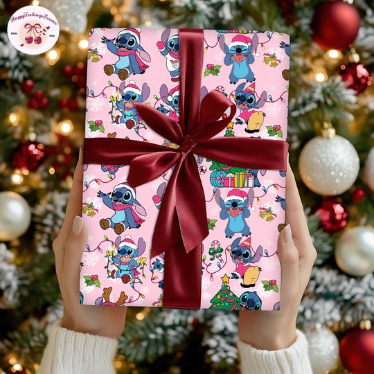 Discover Disneyland Stitch And Lilo Wrapping Paper, Stitch Lovers Wrapping, Stitch Christmas Tree Gifts, Family Matching Christmas 2025 Paper
