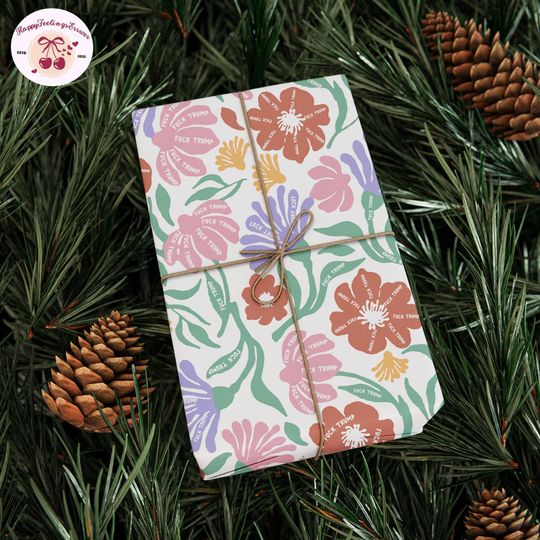 Subtle Fvck Trump Wrapping Paper, Hidden Message Subtle FDT Wrapping Gifts Paper, Anti Trump, Political Paper, 2025 Christmas Gifts Wrap