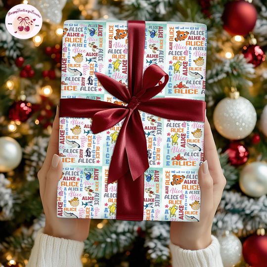 Discover Personalized Disneyland Finding Nemo Christmas Wrapping Paper, Darla, Marlin, Dory Wrapping Gifts, Nemo Christmas, Family Matching 2025