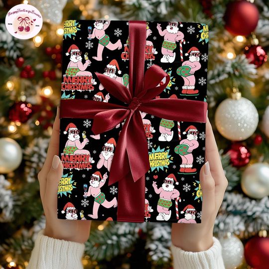 Discover Funny Santa Merry Christmas Wrapping Paper, Santa Clause Christmas Vacation Wrapping, Santa Meme Gifts, 2025 Christmas Family Matching