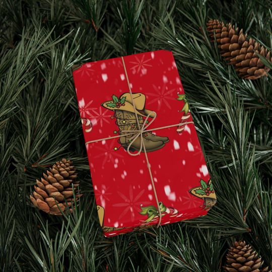 Discover Cowboy Cowgirl Christmas Wrapping Paper | Western Holiday Gift Wrap