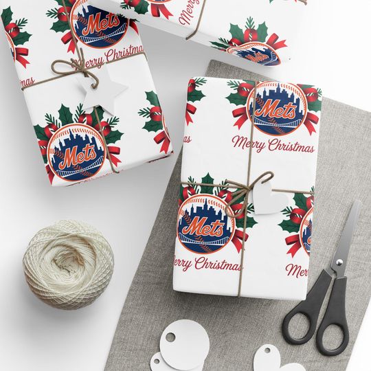 Discover New York Baseball Wrapping Paper Gift Wrap for Birthday, Holiday, Wrapping Sheets, Sports Fan Christmas Gift Wrap, Sports