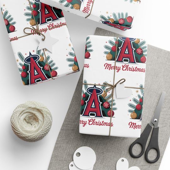 Discover Angels Baseball Wrapping Paper Gift Wrap for Birthday, Holiday, Wrapping Sheets, Sports Fan Christmas Gift Wrap, Sports