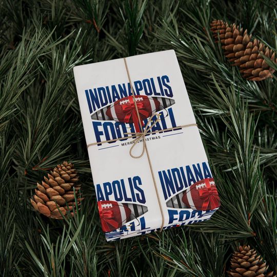 Discover Indianapolis Football Merry Christmas Sports Gift Wrap, Holiday Present Wrap, Christmas Gift Wrap, Gift Packaging