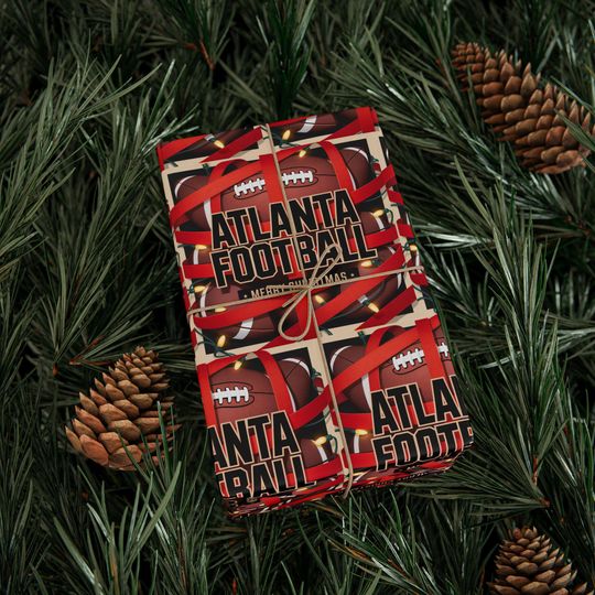 Discover Atlanta Football Merry Christmas Sports Gift Wrap, Holiday Present Wrap, Christmas Gift Wrap, Gift Packaging