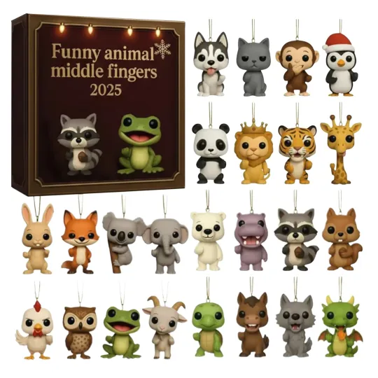 Discover Animal Countdown Advent Calendar, 24 Days 2D Home Decor Funny Animal Christmas Calendar