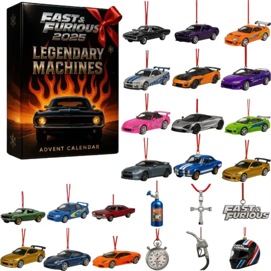 Discover Fast and Furious Advent Calendar, 24 Days Advent 2D Acrylic Car Decoration