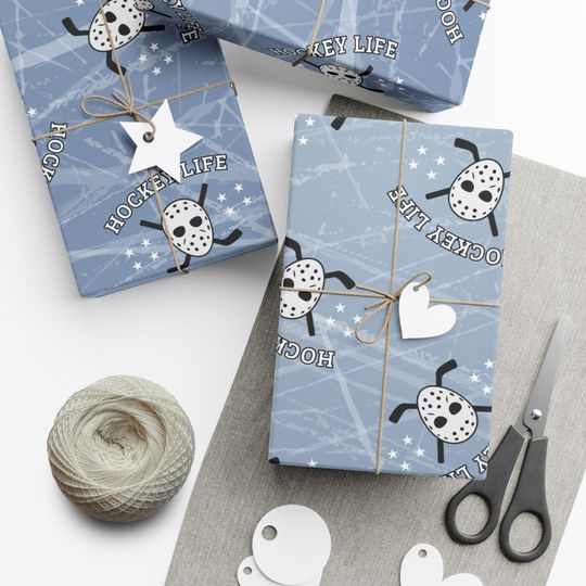 Discover Ice Hockey Life Gift Wrap Papers, Sports Themed Wrapping Paper, Perfect for Birthdays, Holidays, and Gifts for Hockey Fans