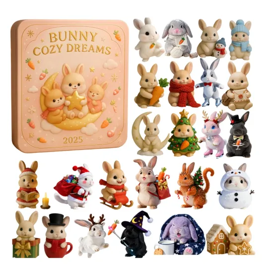 Discover Christmas Bunny Ornament Countdown Advent Calendar, Acrylic 2D Flat 24Day Decor