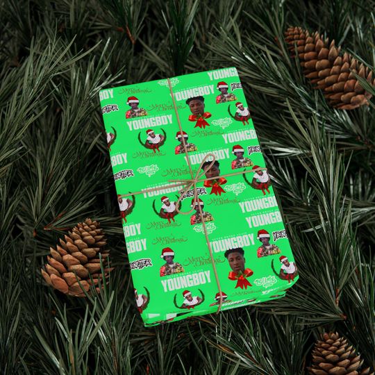 Discover Youngboy Christmas Wrapping Paper | NBA Pattern Gift Wrap