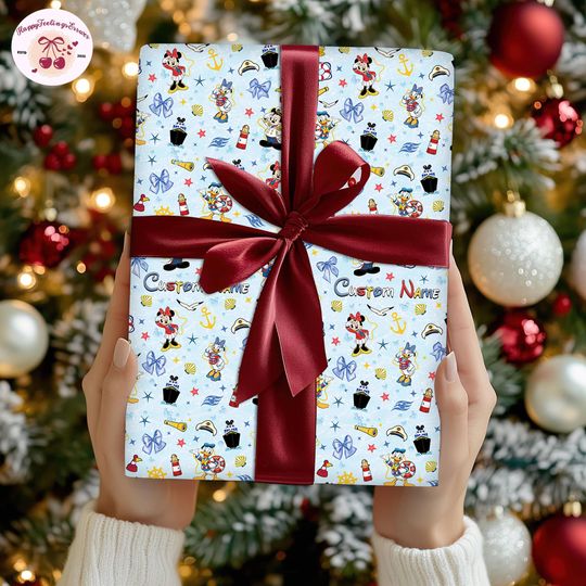 Discover Disneyland Mickey And Friends Cruise Christmas Wrapping Paper, Minnie Mickey Donald Daisy Wrapping Gifts, Family Matching Xmas 2025