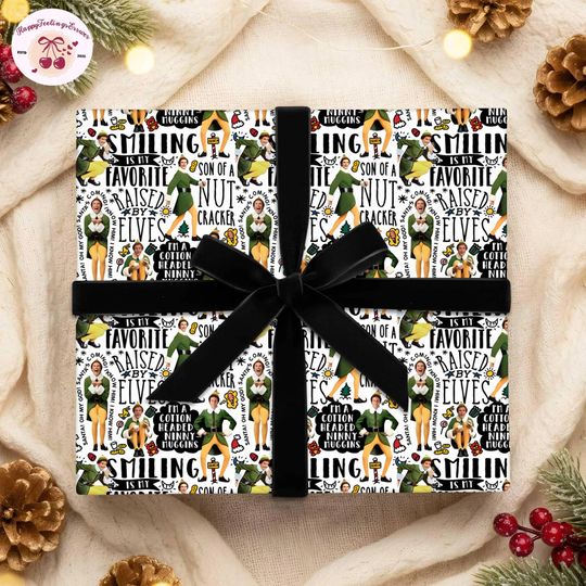 Discover Buddy The Elf Quotes Wrapping Paper Gifts, Christmas Movie Family Matching Paper, Son Of Nutcracker Movie Wrapping, Christmas Party 2025
