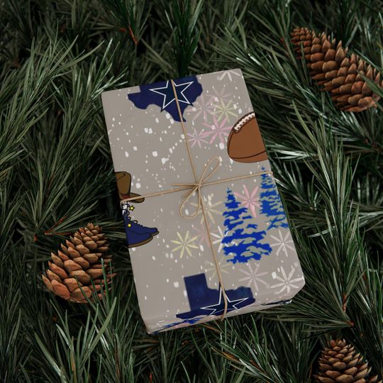 Discover Football Wrapping Paper Gift Wrap Dallas Cowboys