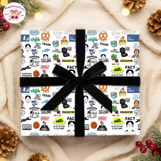 Discover The Office Movie Wrapping Paper Gifts, Michael Scott Christmas Movie Quotes Wrapping Gifts,Christmas Party Michael Scott Paper Wrapping 2025