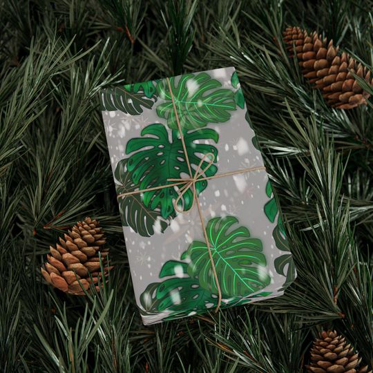 Discover Monstera Leaf Pattern Wrapping Paper | Tropical Botanical Christmas Gift Wrap