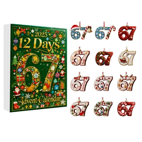 Discover 67-Ornaments Advent Calendar 2025, Christmas 2D Funny Acrylic Home Decor