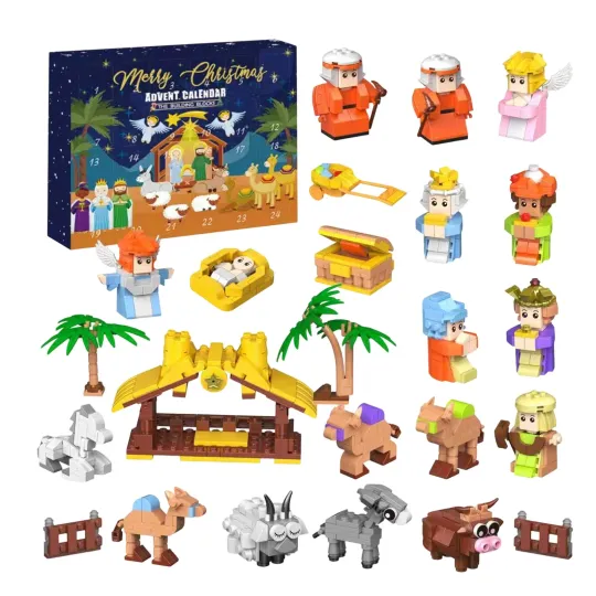 Discover Christmas Jesus Building Blocks Advent Calendar, Interactive Building Blocks Set