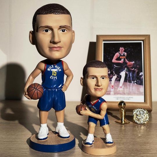 Discover Nikola Jokic Nuggets NBA Bobblehead Christmas Gift  Iconic Shaking Head Action Figures  Premium Resin Birthday Gift for Him