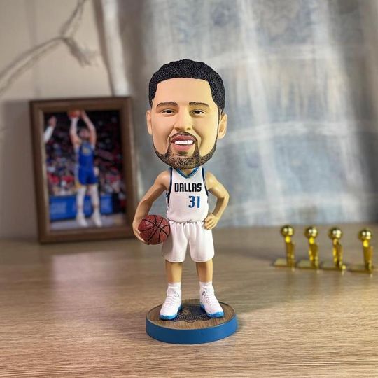 Discover Klay Thompson Dallas Mavericks/ Golden State Warriors  Iconic Shaking Head Action Figures  Premium Resin Basketball Christmas Gift for Him