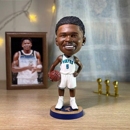 Discover Anthony Edwards Timberwolves NBA Bobblehead Gift Set Christmas Gift  Iconic Shakable Head Figures  Premium Resin Birthday Gift for Men