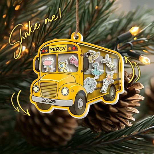 Discover Custom Piggie Elephant Pigeons School Bus Shaker Ornament, Book Lover Gift, Its A Good Day To Read A Book, Piggie Elephant Ornament UN5D10