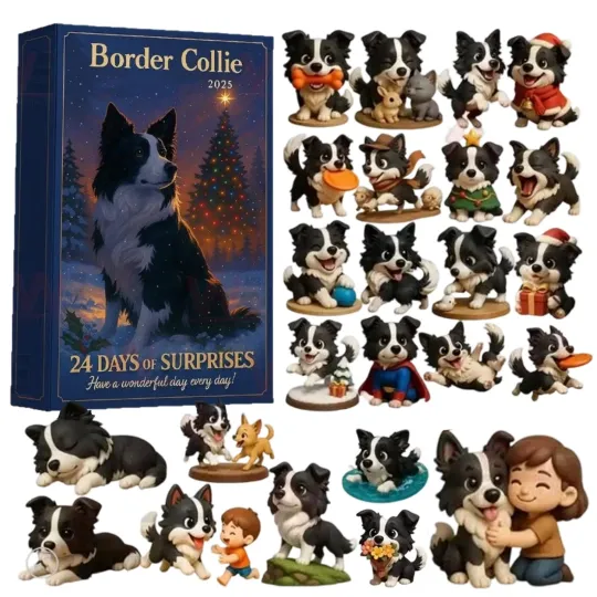 Discover Border Collie Advent Calendar 2025 2D Acrylic Advent Dog Figurines Christmas