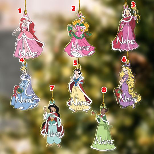Discover Personalized Disney Princess Christmas Ornament,Princess Ornament,Gift for her,Christmas princess room decor,Xmas gift for girls AHARQ21