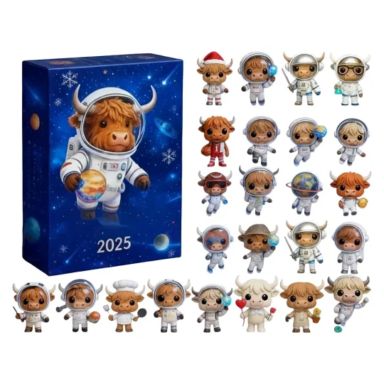 Discover Highland Cow Advent  Calendar 2025 2D Flat Reusable Seasonal