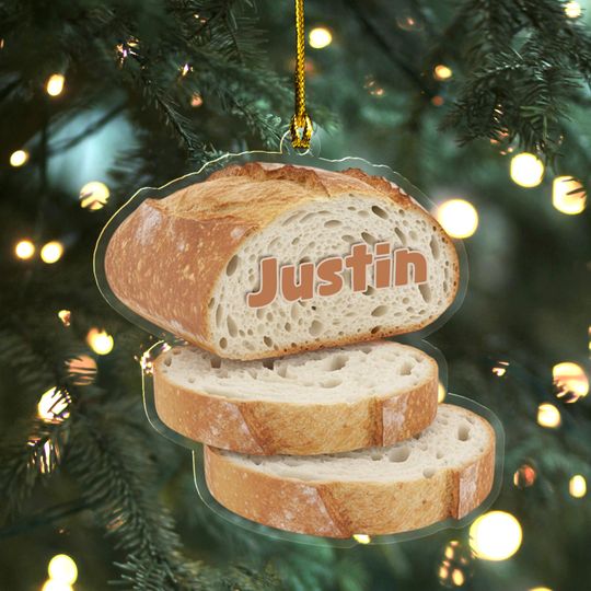 Personalized Sourdough Starter Jar Christmas Acrylic Ornament, Sourdough Bread Ornament