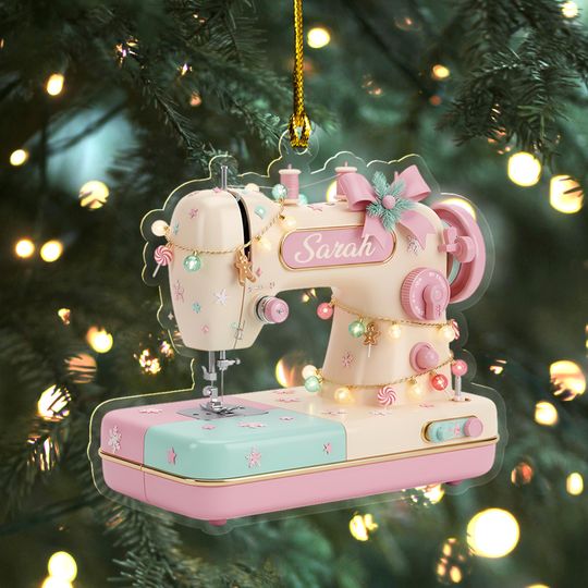 Discover Personalized Sewing Machine Christmas Ornament 2025, Sewing Machine Keepsake, Gift For Sewing Lovers, Loved Sewing Box Ornament UN5511