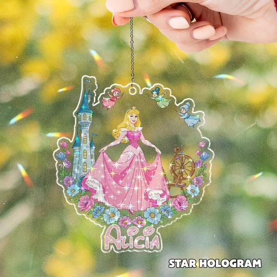 Discover Disney Princes Aurora Custom Name Christmas Ornament/Disney Princess Characters Acrylic Ornament/Christmas Gifts Decor OHVF25-12