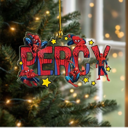 Discover Personalized Spiderman Acrylic Ornament, Custom Spiderman Christmas Ornament