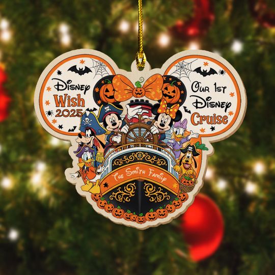Discover Personalized Disney Cruise Halloween On The High Seas Acrylic Ornament
