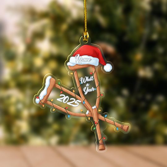 Discover Custom Name Funny Injury Christmas 2D FLAT Acrylic Ornament Holiday Tree Decoration