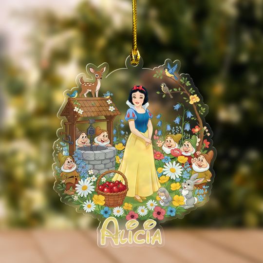 Snow White Princess Christmas Ornaments, Custom Christmas Acrylic Ornament