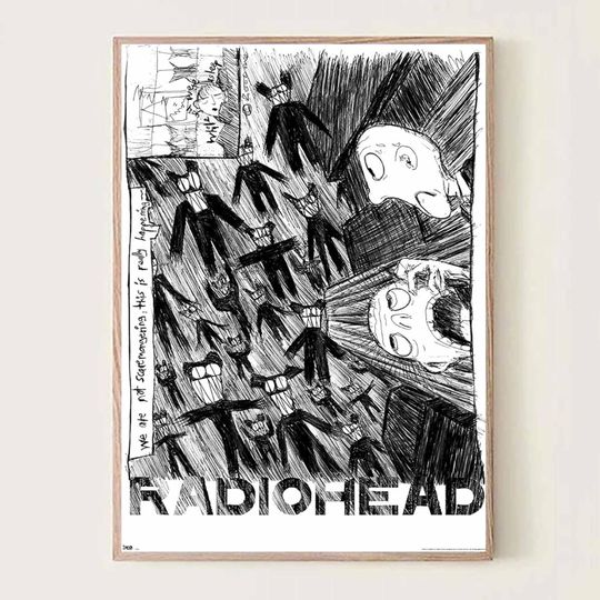 Abstract Radiohead Poster - Moody Indie Music Vertical Wall Decor